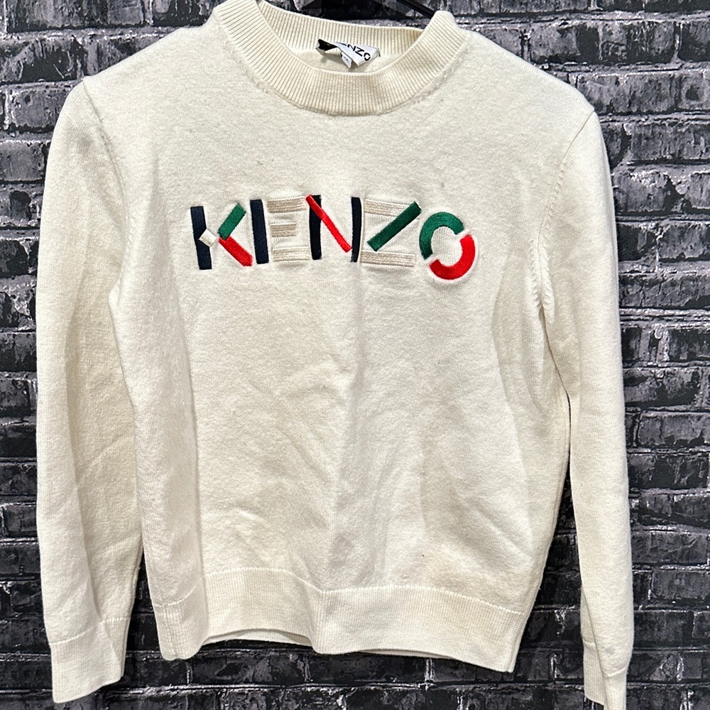 Kenzo Cream Logo Crewneck Sweater